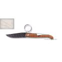 Yatagan Mongin,manche 10 cm en bois d'amourette,lame Damas