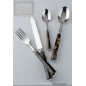 couverts de table Saint Joanis, ensemble Cathare or et noir 75 p