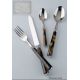 couverts de table Saint Joanis, ensemble Cathare or et noir 75 p