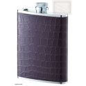 flasque inox,180ml, gainee cuir croco, bouchon baionnette