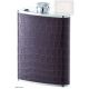 flasque inox,180ml, gainee cuir croco, bouchon baionnette