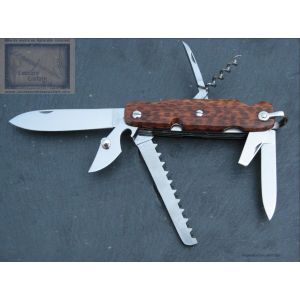 Canif Mongin 10cm 7 pi&egrave;ces  scie en bois d amourette 