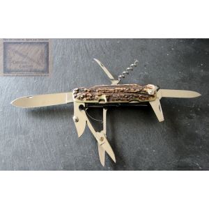 Canif Mongin 7 pi&eacute;ces ciseau en bois de cerf 