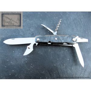 Canif  Mongin 10cm 6 pi&eacute;ces en fibre de carbone damas 