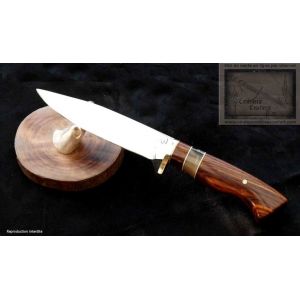 couteau de chasse, droit manche en bois de bogotte et corne