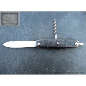 Canif Mongin 10cm 2 pi&eacute;ces en Fibre Carbone Damas