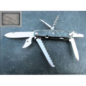 Canif Mongin 10cm 7 pi&eacute;ces scie en fibre carbone damas