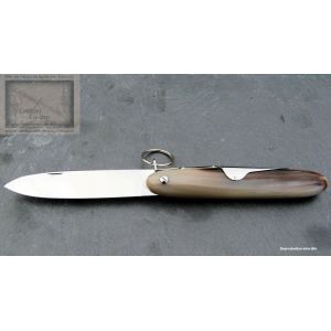 Navette Mongin 14 cm en corne blonde avec Anneau