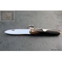 Navette Mongin 10 cm en Corne Blonde avec Aneau
