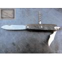 Canif Mongin 3 piéces en fibre carbone et lame damas inox,