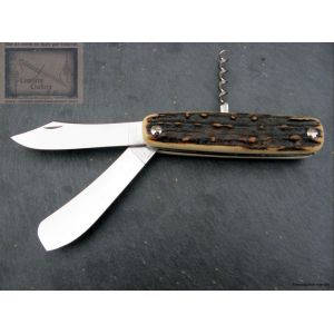 Casse croute D.Margaux, 3 pieces, manche 10cm en bois de cerf