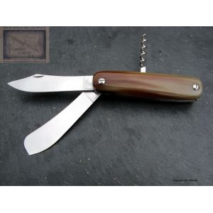 Casse croute D.Margaux, 3 pieces, manche 10cm en corne blonde