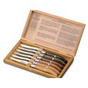 coffret Claude Dozorme, 6 couteaux table laguiole bois panaches