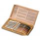coffret Claude Dozorme, 6 couteaux table laguiole bois panaches
