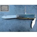 Canif Mongin 10cm 3 pièces en Mammouth Bleu Lame Damas