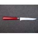 couteau steak de Nogent, manche couleur rouge, lame crantee