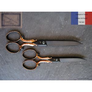 ensemble,ciseaux lingere crosse 12.5cm et 17cm,chro noir ecaille