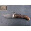 Cornillon Mongin manche 13cm en bois de cerf lame et ressort damas 