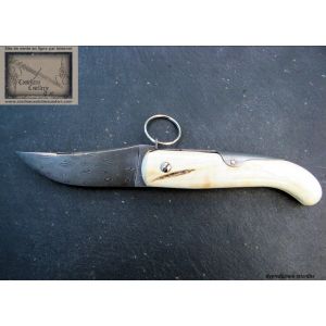 Cornillon Mongin 12cm en Ivoire Phacochere Lame et Ressort Damas