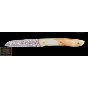 Couteau Perceval  L08 damas en ivoire de phacochére
