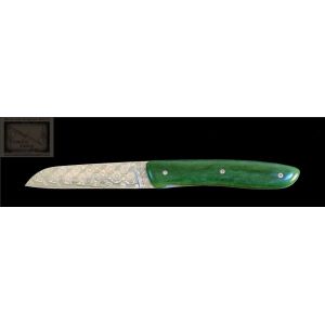 Couteau Perceval L09 damas en jade
