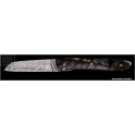 Couteau Perceval L09 damas corne brune de belier