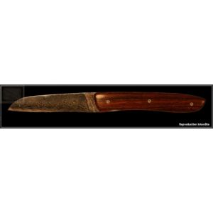 Couteau Perceval L10 damas en loupe de bois de fer