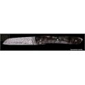 Couteau Perceval L10 damas en corne brune de bélier