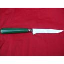couteau steak de Nogent, manche couleur vert, lame crantee