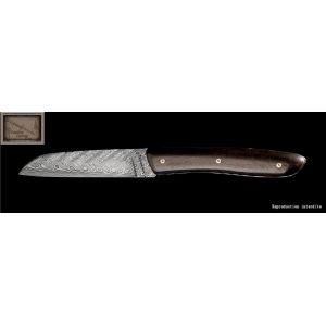 Couteau Perceval L09 damas en ébène de Macassar