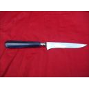 couteau steak de Nogent, manche couleur bleu nacre, lame crantee