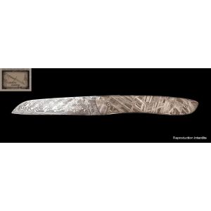 couteau Perceval L10  damas en m&eacute;t&eacute;orite