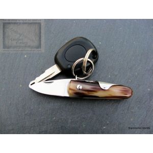 Coup de poing porte cle Mongin 6 cm en corne blonde