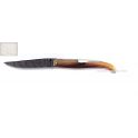 bieslois Mongin,manche 10 cm en corne blonde,lame Damas