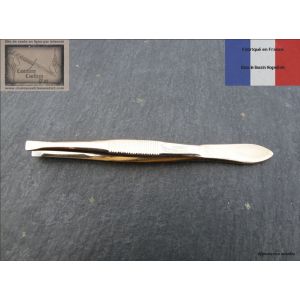 Pince a epiler de Nogent doree or 8cm mors carres