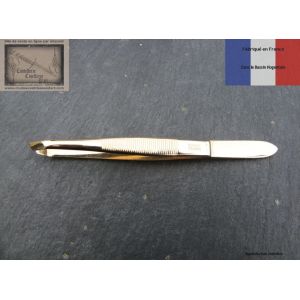 Pince a epiler de Nogent doree 9cm mors crabes biais