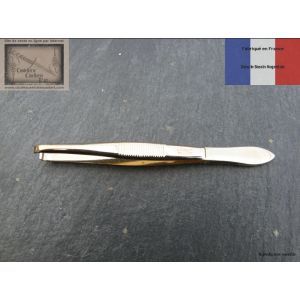 Pince a epiler de Nogent doree 8cm mors courbes
