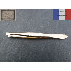 Pince a epiler de Nogent doree 8cm mors biais