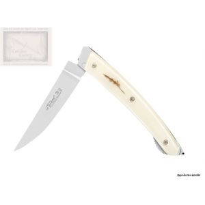 couteau Claude Dozorme,couteau incrustation,plume du peintre