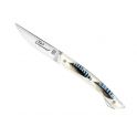 couteau Claude Dozorme,couteau incrustation,plume de geai