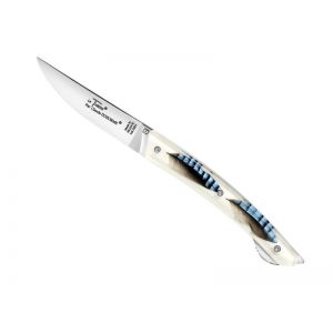 couteau Claude Dozorme,couteau incrustation,plume de geai