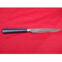 couteau steak de Nogent, manche couleur bleu fonce, lame crantee