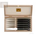 coffret Claude Dozorme, 6 couteaux de table capusins noirs
