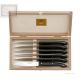 coffret Claude Dozorme, 6 couteaux de table capusins noirs