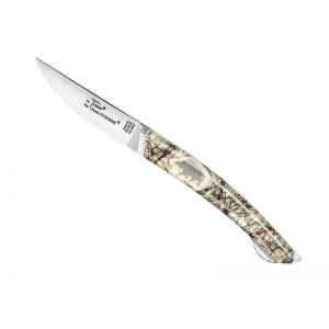 couteau Claude Dozorme,couteau incrustation, soies de sanglier