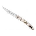 couteau Claude Dozorme,couteau incrustation, bois de cerf