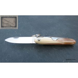 Navette Mongin 12 cm en corne blonde avec Anneau