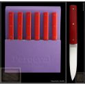 Coffret 6 couteaux Perceval 9.47 rouge