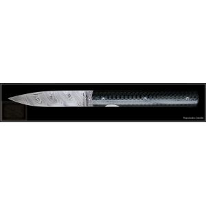 Couteau Perceval Le Francais damas en fibre de carbone